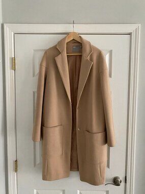 ASOS TALL Crepe Pocket Detail Coat - Camel / US 4